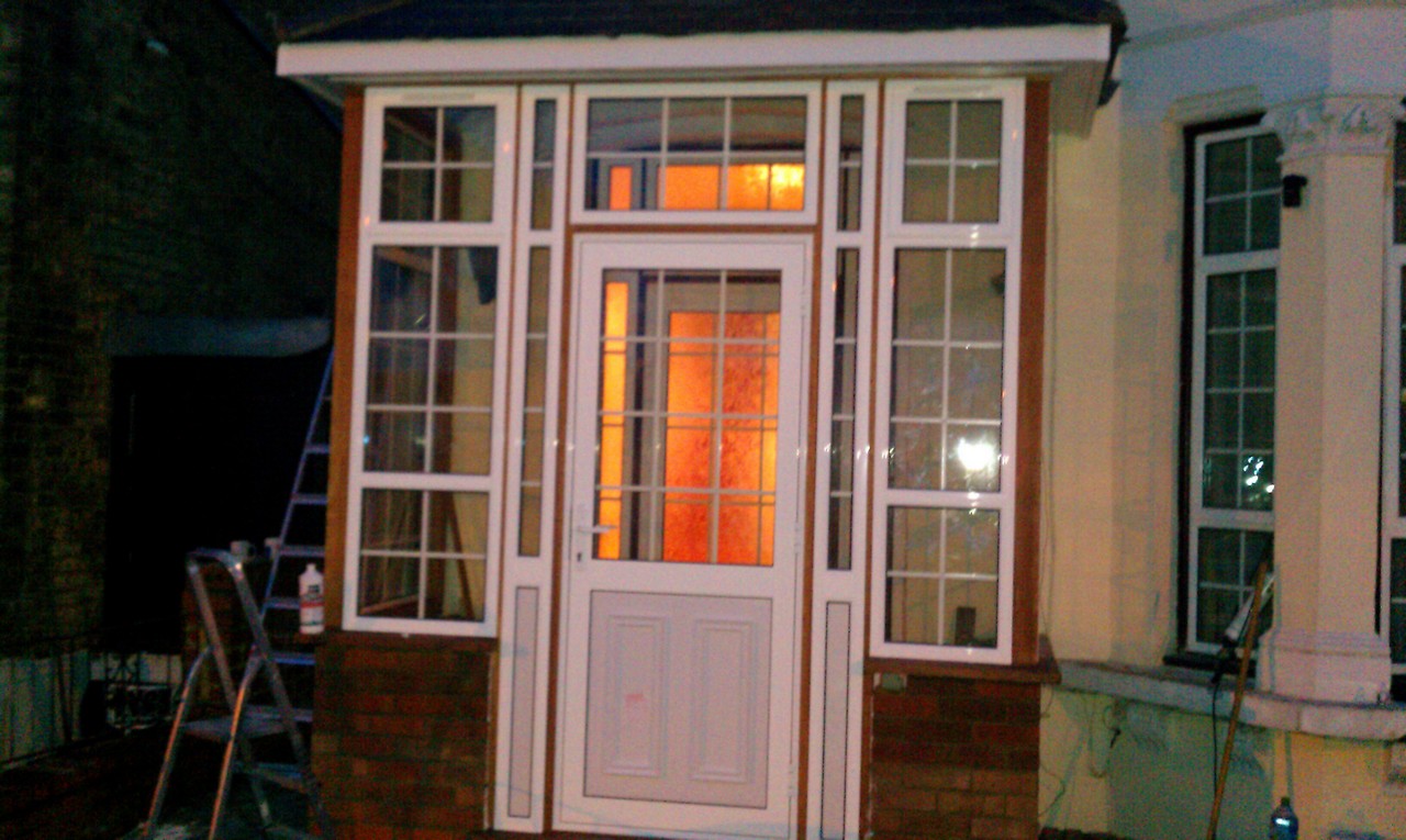 uPVC porch with Georgian bar glazing installed in Wembley